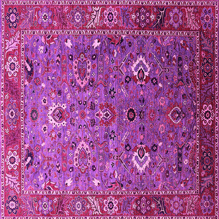 Square Machine Washable Oriental Pink Industrial Rug, wshurb1974pnk