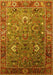 Machine Washable Oriental Yellow Industrial Rug, wshurb1974yw