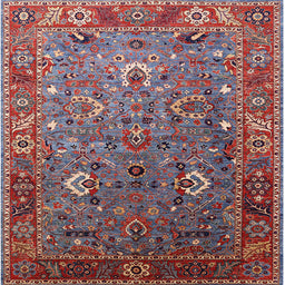 Square Mid-Century Modern Gunmetal Gray Oriental Rug, urb1974