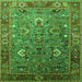 Square Oriental Green Industrial Rug, urb1974grn