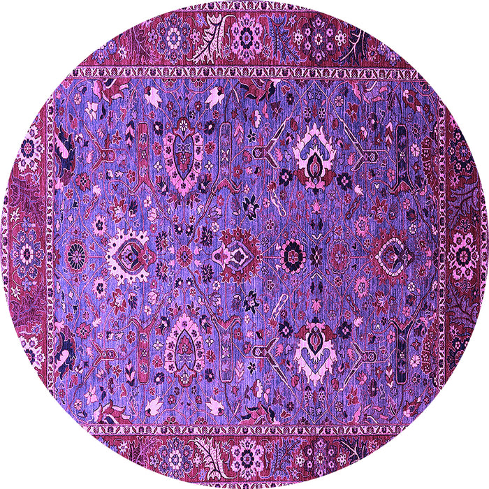 Round Machine Washable Oriental Purple Industrial Area Rugs, wshurb1974pur