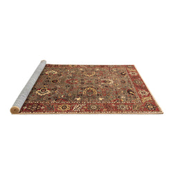 Sideview of Machine Washable Oriental Brown Industrial Rug, wshurb1974brn
