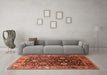 Machine Washable Oriental Orange Industrial Area Rugs in a Living Room, wshurb1975org