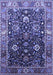 Machine Washable Oriental Blue Industrial Rug, wshurb1975blu