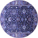 Round Oriental Blue Industrial Rug, urb1975blu