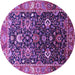 Round Oriental Purple Industrial Rug, urb1975pur