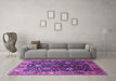 Machine Washable Oriental Purple Industrial Area Rugs in a Living Room, wshurb1975pur