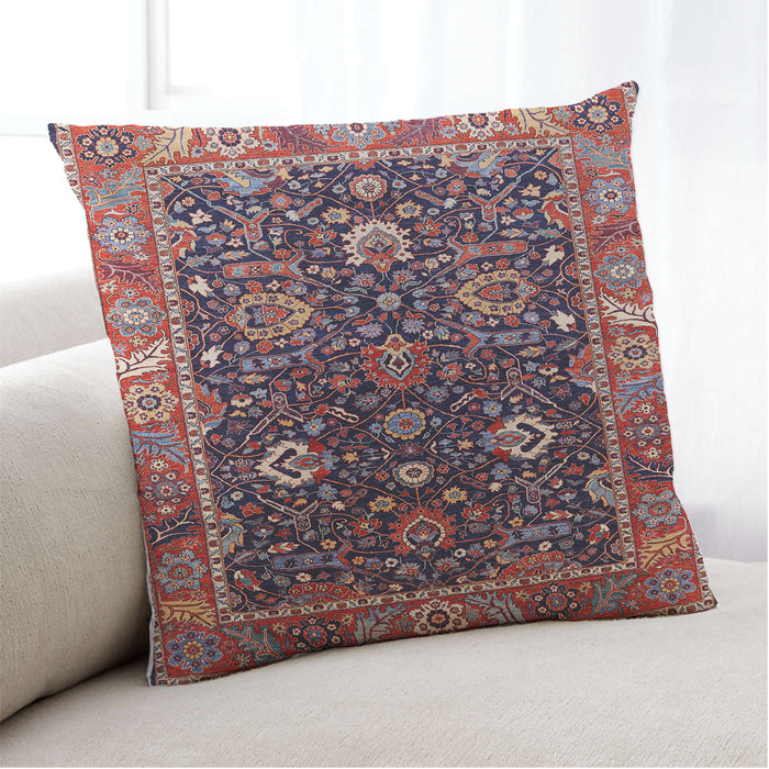 Lifestyle Image of Mid-Century Modern Urban Square Rosy Pink Throw Pillow, 18 inch by 18 inch, pwurb1975