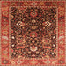 Square Oriental Orange Industrial Rug, urb1975org