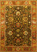 Machine Washable Oriental Yellow Industrial Rug, wshurb1975yw