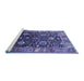 Sideview of Machine Washable Oriental Blue Industrial Rug, wshurb1975blu