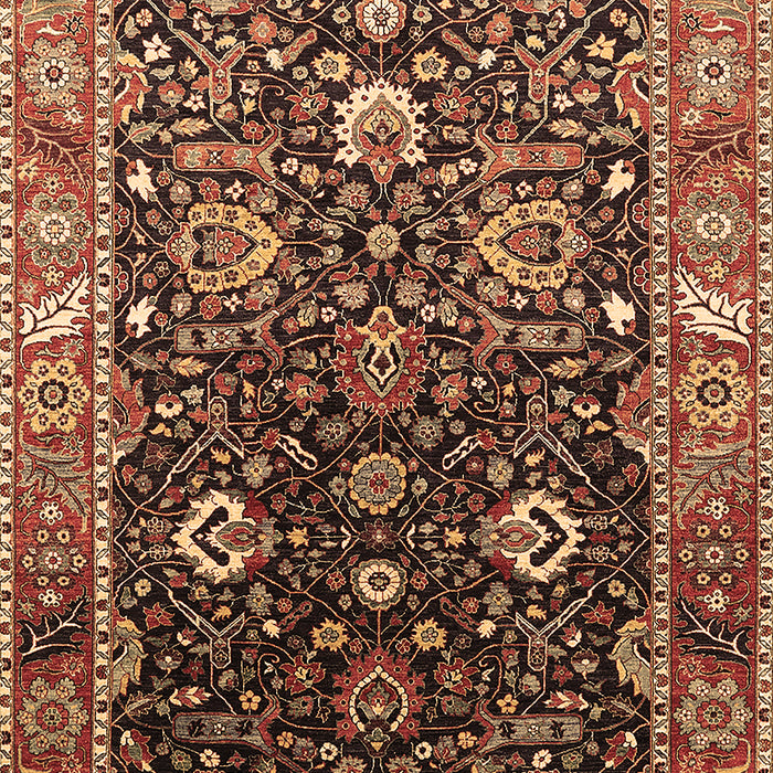 Machine Washable Oriental Brown Industrial Rug, wshurb1975brn