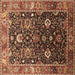 Square Oriental Brown Industrial Rug, urb1975brn