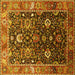 Square Oriental Yellow Industrial Rug, urb1975yw