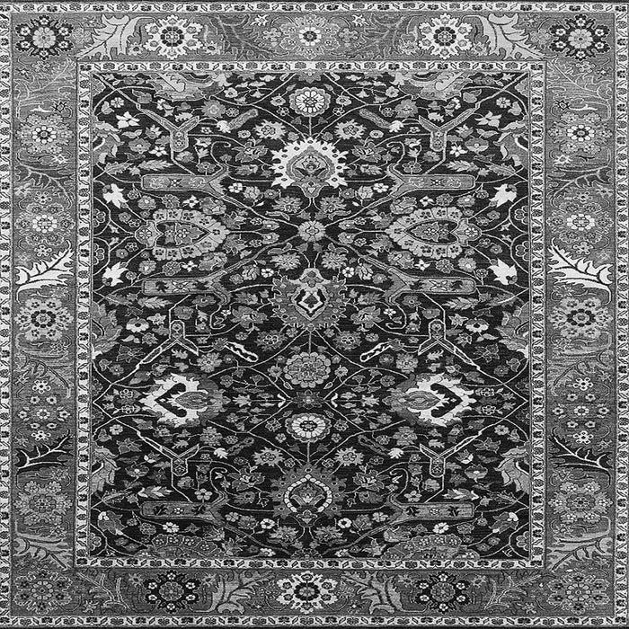 Square Machine Washable Oriental Gray Industrial Rug, wshurb1975gry