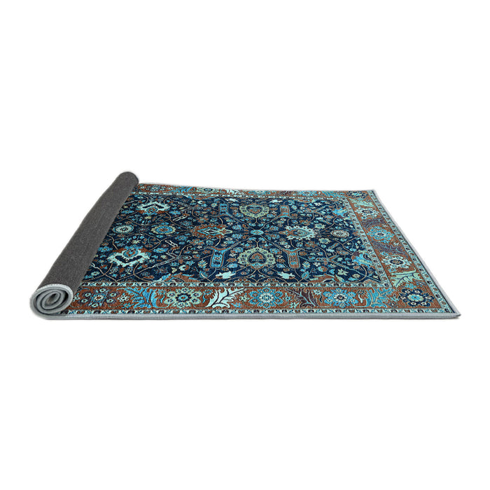 Sideview of Oriental Light Blue Industrial Rug, urb1975lblu