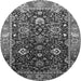 Round Oriental Gray Industrial Rug, urb1975gry