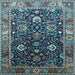 Square Oriental Light Blue Industrial Rug, urb1975lblu