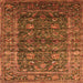 Square Oriental Orange Industrial Rug, urb1976org