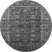 Round Oriental Gray Industrial Rug, urb1976gry