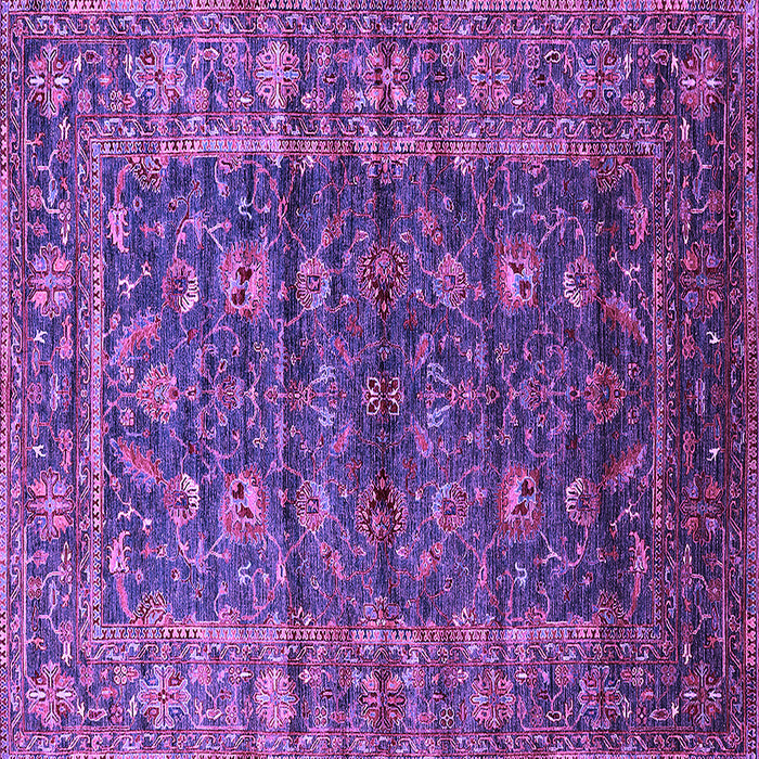 Square Machine Washable Oriental Purple Industrial Area Rugs, wshurb1976pur