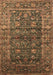 Machine Washable Oriental Brown Industrial Rug, wshurb1976brn