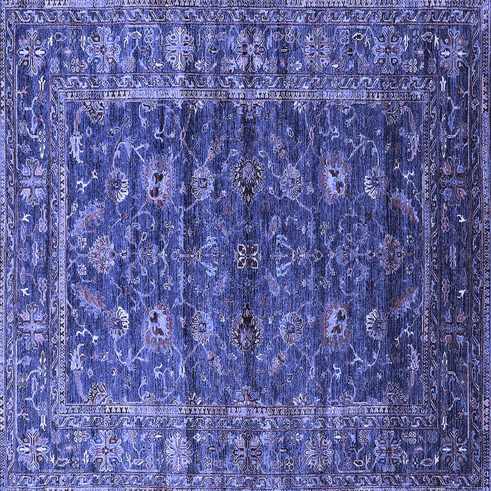 Square Oriental Blue Industrial Rug, urb1976blu