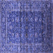 Square Oriental Blue Industrial Rug, urb1976blu