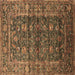 Square Oriental Brown Industrial Rug, urb1976brn