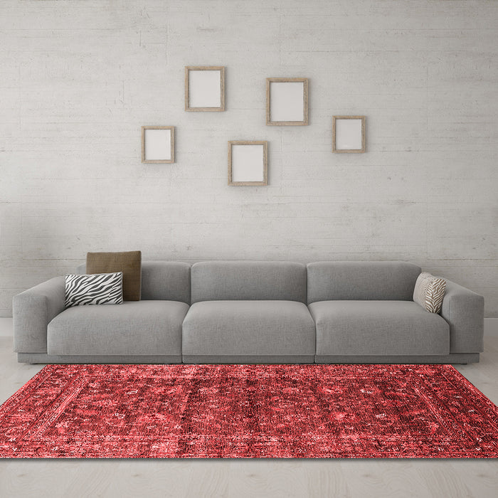 Industrial Red Washable Rugs