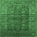 Square Oriental Emerald Green Industrial Rug, urb1976emgrn