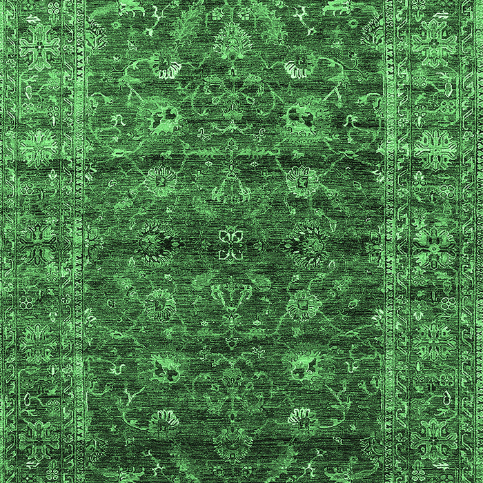 Machine Washable Oriental Emerald Green Industrial Area Rugs, wshurb1976emgrn