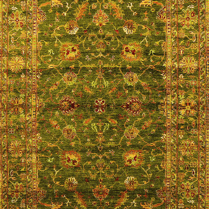 Machine Washable Oriental Yellow Industrial Rug, wshurb1976yw