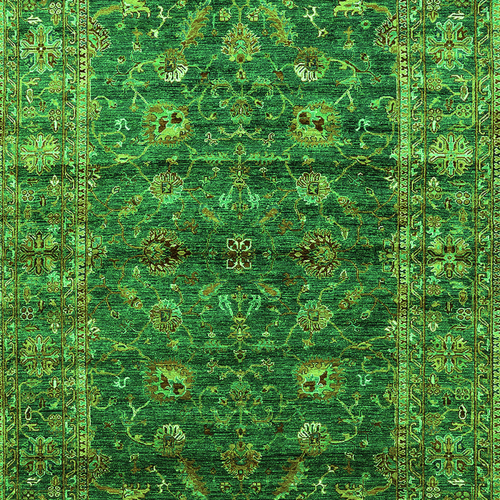 Machine Washable Oriental Green Industrial Area Rugs, wshurb1976grn