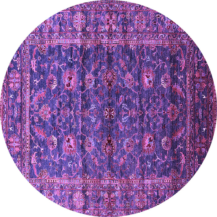 Round Machine Washable Oriental Purple Industrial Area Rugs, wshurb1976pur