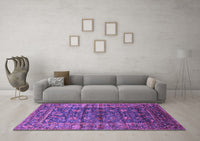 Machine Washable Oriental Purple Industrial Rug, wshurb1976pur