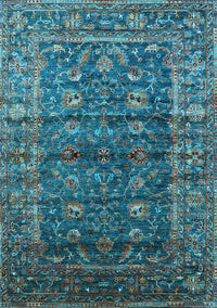 Oriental Light Blue Industrial Rug, urb1976lblu