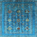 Square Oriental Light Blue Industrial Rug, urb1977lblu