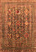 Machine Washable Oriental Orange Industrial Area Rugs, wshurb1977org