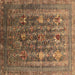 Square Oriental Brown Industrial Rug, urb1977brn