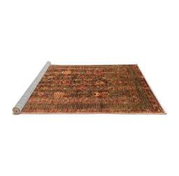Sideview of Machine Washable Oriental Orange Industrial Area Rugs, wshurb1977org