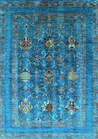 Oriental Light Blue Industrial Rug, urb1977lblu