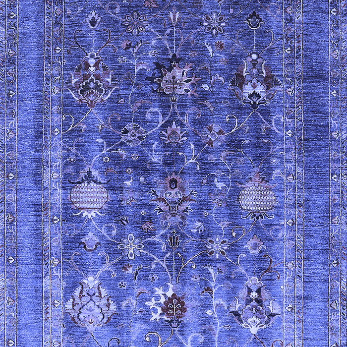 Machine Washable Oriental Blue Industrial Rug, wshurb1977blu