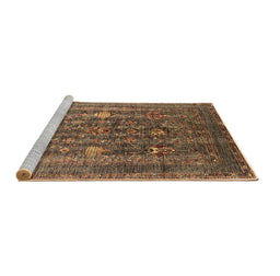 Sideview of Machine Washable Oriental Brown Industrial Rug, wshurb1977brn