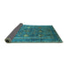 Sideview of Oriental Turquoise Industrial Rug, urb1977turq