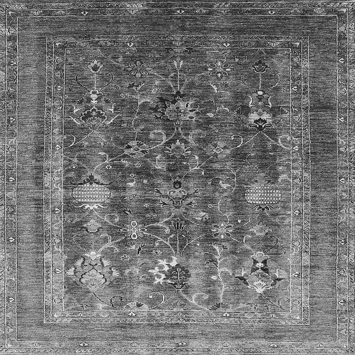 Square Machine Washable Oriental Gray Industrial Rug, wshurb1977gry
