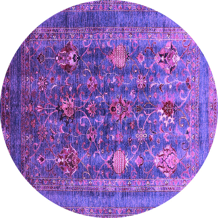 Round Machine Washable Oriental Purple Industrial Area Rugs, wshurb1977pur