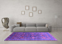 Machine Washable Oriental Purple Industrial Rug, wshurb1977pur