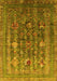 Machine Washable Oriental Yellow Industrial Rug, wshurb1978yw