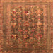 Square Oriental Orange Industrial Rug, urb1978org